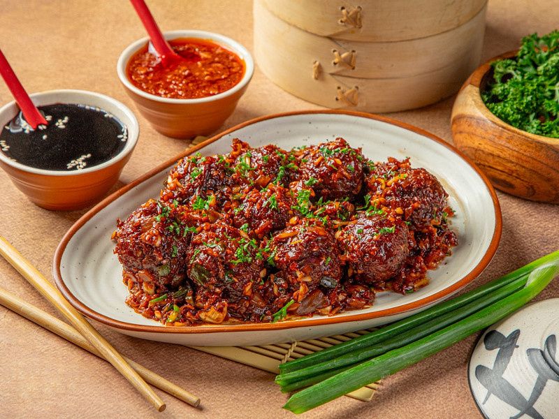 Veg Manchurian In Black Bean Sauce (Dry)