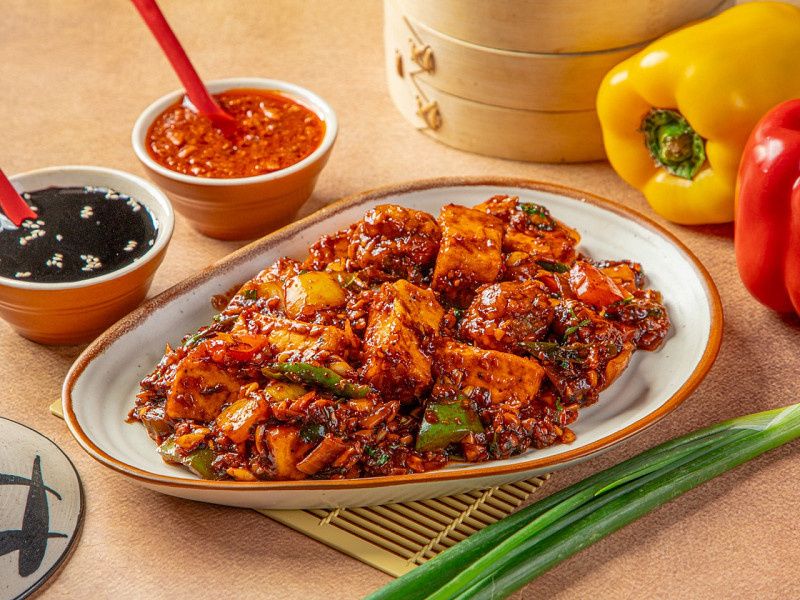 Mushroom Paneer Chilli (Dry)