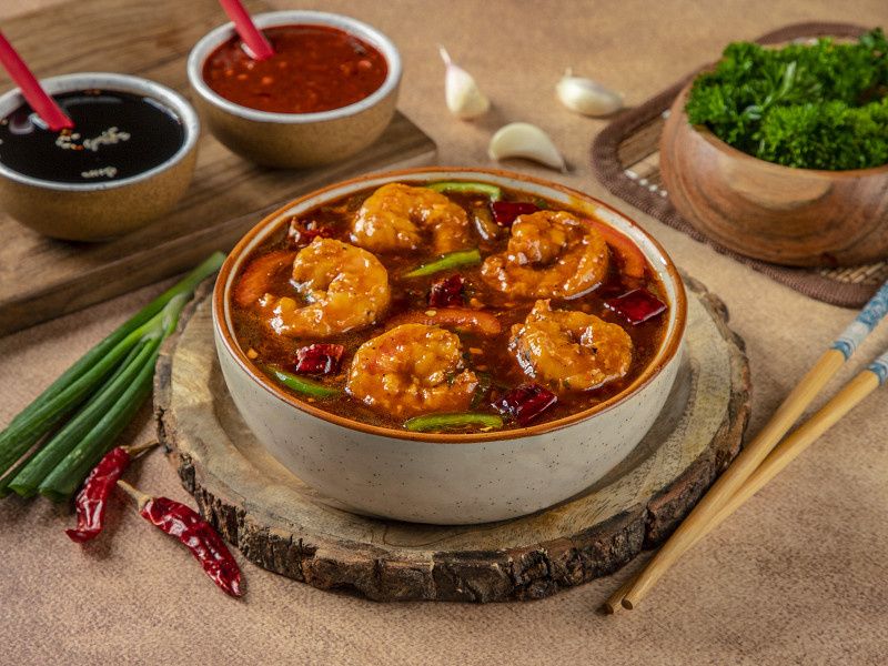 Prawns In Hunan Sauce Gravy