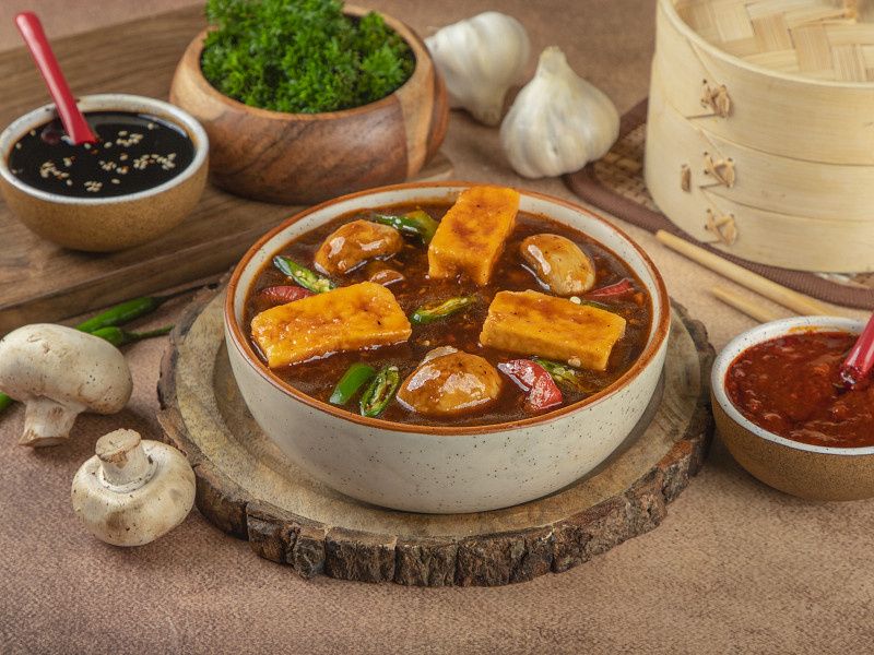 Paneer Mushroom Chilli Gravy