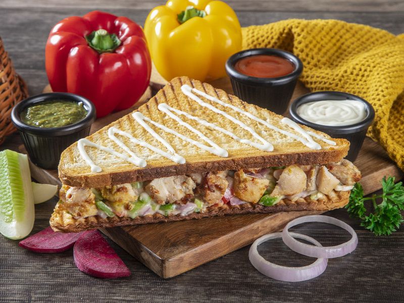 Chicken Mayonnaise Grilled Sandwich