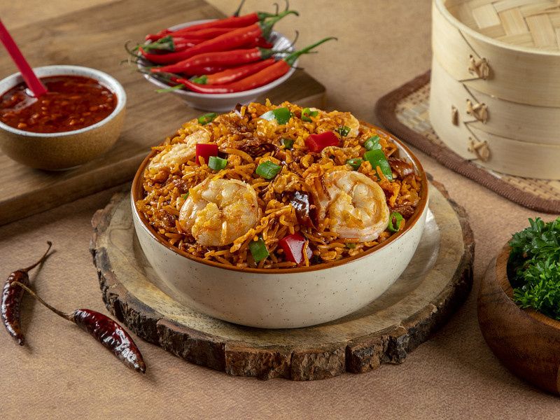Prawns Red Burnt Chilly Fried Rice