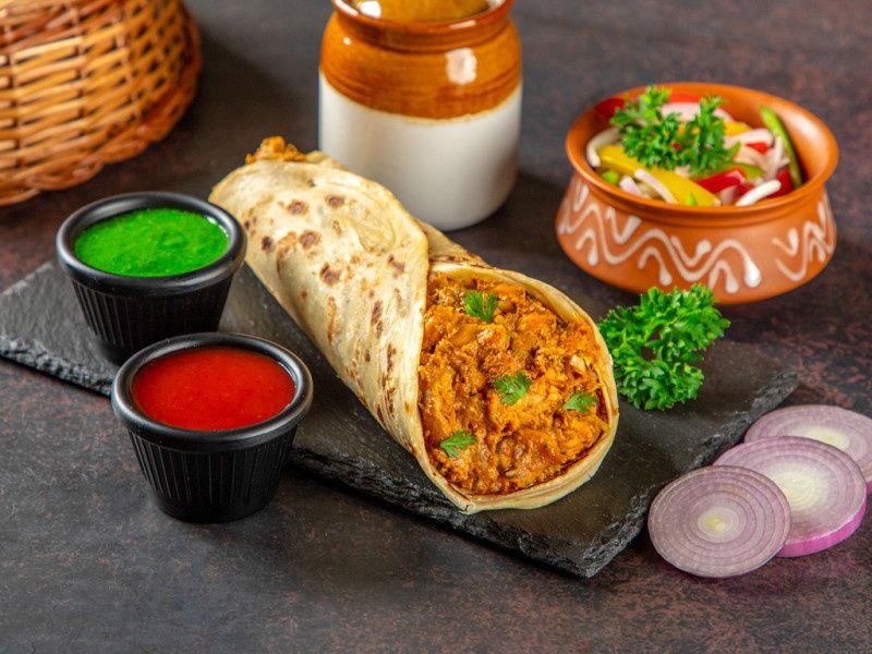 Chicken Hazari Tikka Paratha Roll