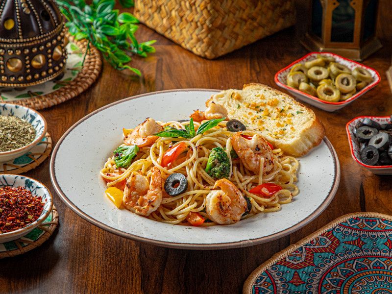 Prawns Spaghetti Aglio Olio Pasta