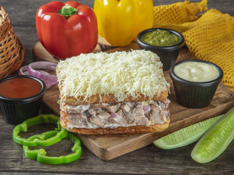 Chicken Cheese Mayonnaise Toast Sandwich