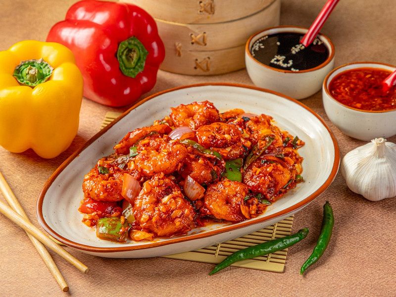 Prawns In Chilly Garlic Sauce (Dry)