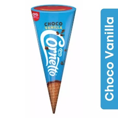 Kwality Wall's Cornetto Choco Vanilla Ice Cream Cone 62gm