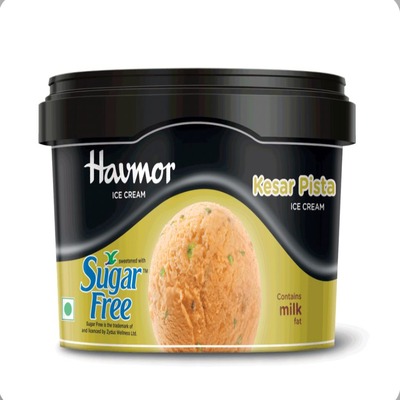 Havmor Kesar Pista Zero Sugar Ice Cream Tub 500ml