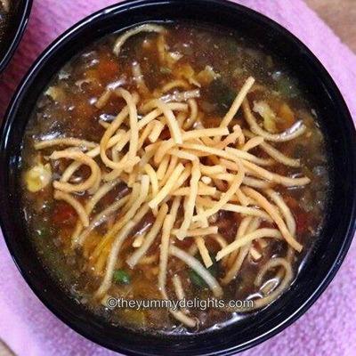 Mushroom Manchow Noodle Soup