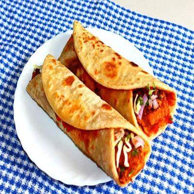 Schezwan Frankie Veggie Roll