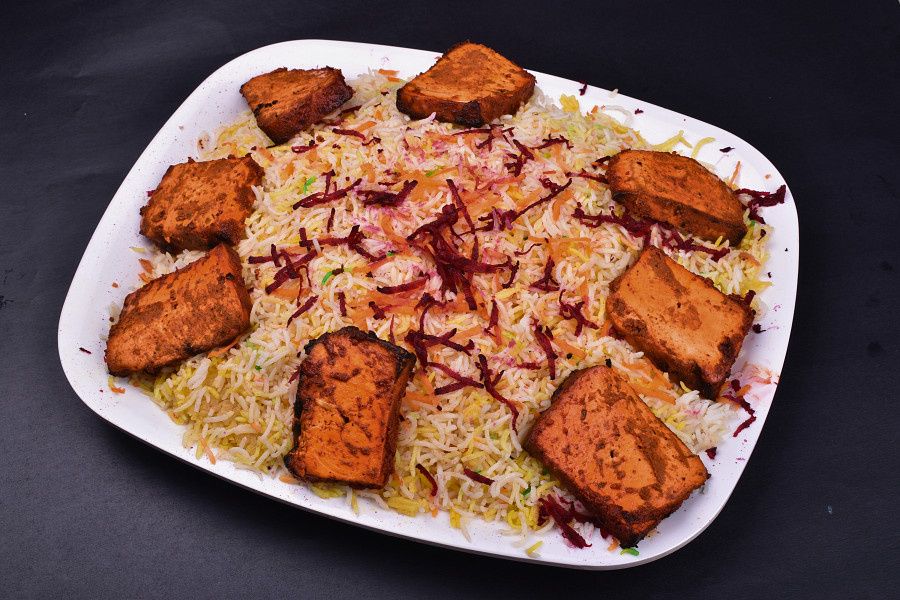 Paneer Tikka Kepsa Biryani.
