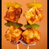 Peri Peri Paneer Skewers With Red & Yellow Capsicum - (Bake / Pan Grill / Saute / Bbq) -Aprx 12 Skewers - 450 Gms