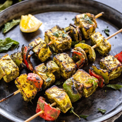 Italian Pesto Paneer Skewers - (Bake / Pan Grill / Saute / Bbq) - 450 Gms