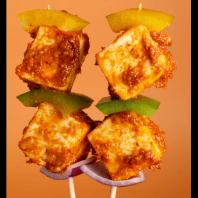 Peri Peri Paneer Skewers With Red & Yellow Capsicum - (Bake / Pan Grill / Saute / Bbq) -Aprx 12 Skew