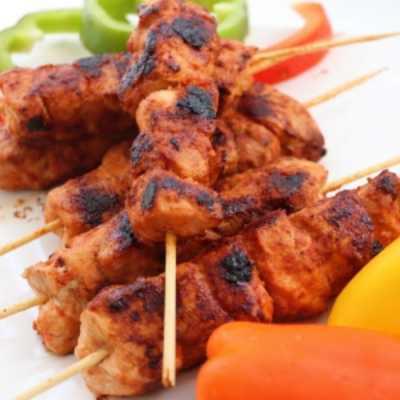 Peri Peri Chicken Skewers - (Bake / Pan Grill / Saute / Bbq) - 450 Gms Appx 12 Skewers