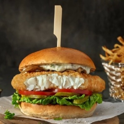 Crispy Fish Burger Patty (Deep / Air Fry) - 2 Pcs - Aprx 250 Gms [Kids Menu]