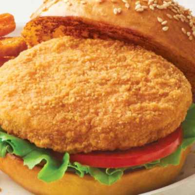 Chicken Burger Breaded Patty (Deep / Airfry) - 4 Pcs - Aprx 400 Gms
