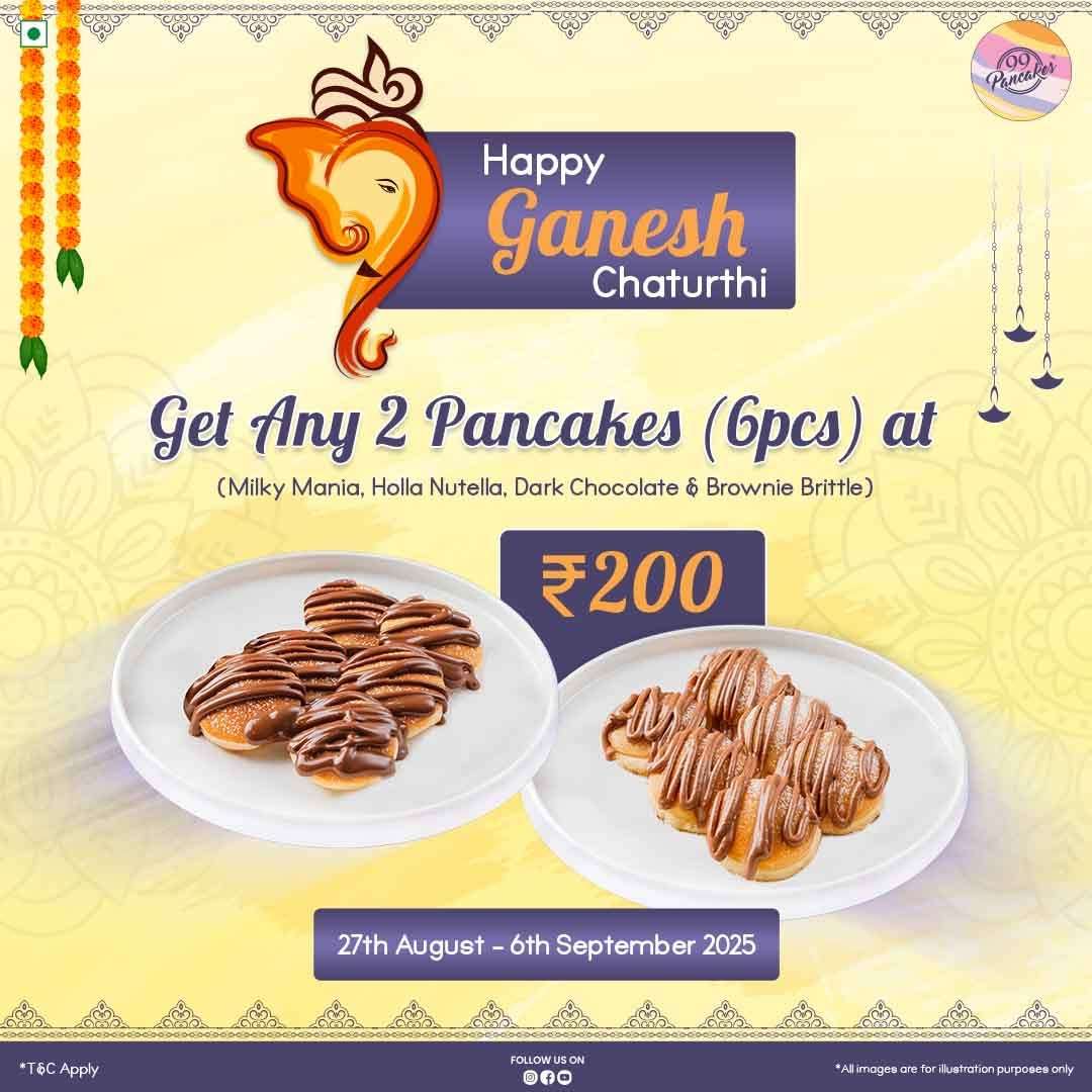 Ganesh Chaturthi Pancakes (6 pcs)