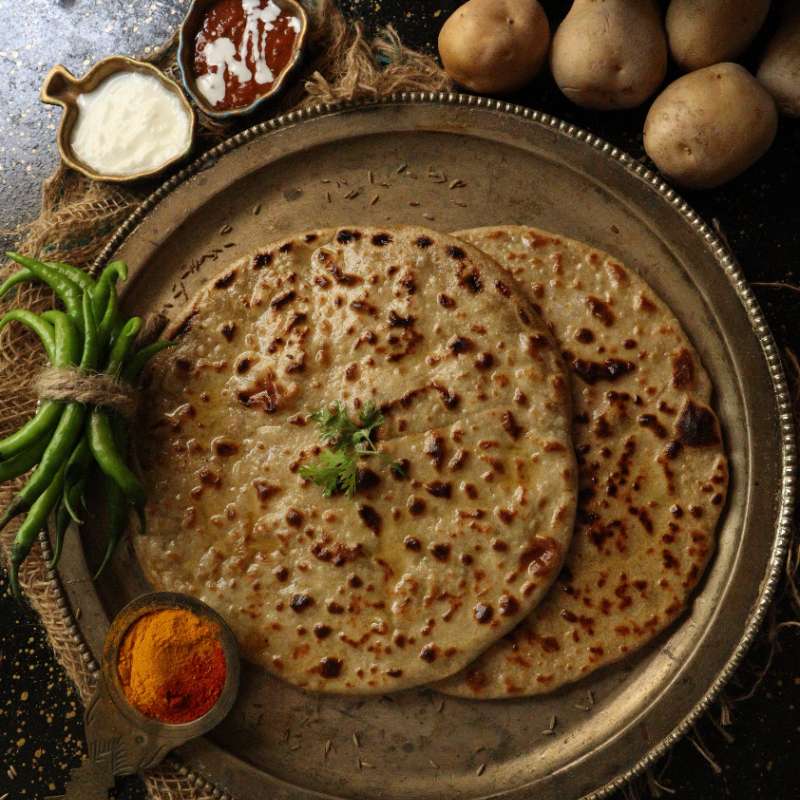 Aloo Paratha [Dal Makhani + Curd]
