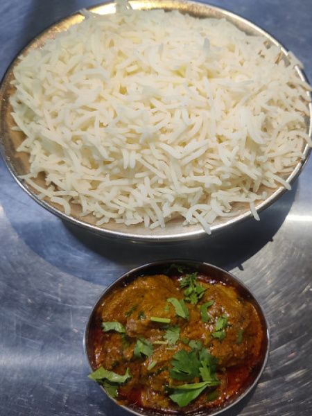 Single White Rice Mutton Curry