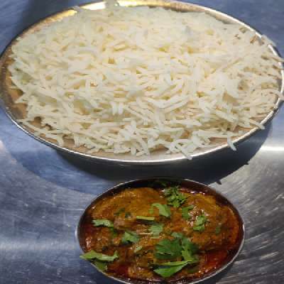 Single White Rice Mutton Curry