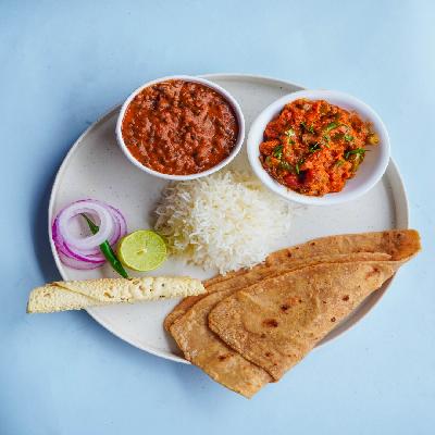 Veg Paratha & Rice Thali