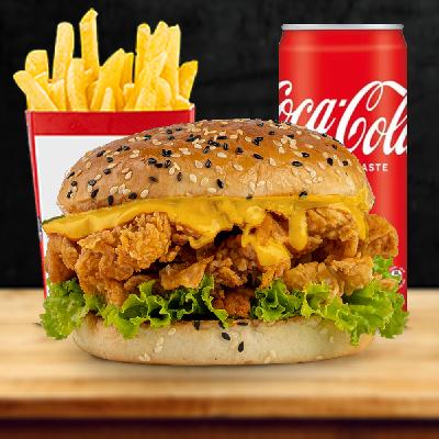 Honey Mustard Chicken Burger + Fries + Coke