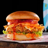 Korean Honey Sriracha Fried Chicken Burger