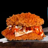 Cluck and Crunch Fried Chicken Burger