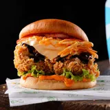 Korean BBQ Fried Chicken Burger