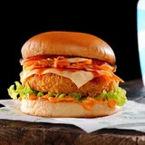 Korean Honey Sriracha Aloo Tikki Burger