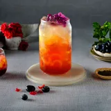 Blueberry Rosemint Iced Tea with Bubbles