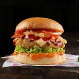 Korean Honey Gochujang Veggie Burger ((Its extra Spicy)