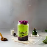 Blueberry Matcha Bubble tea
