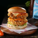 Double Bami Fried Chicken Burger