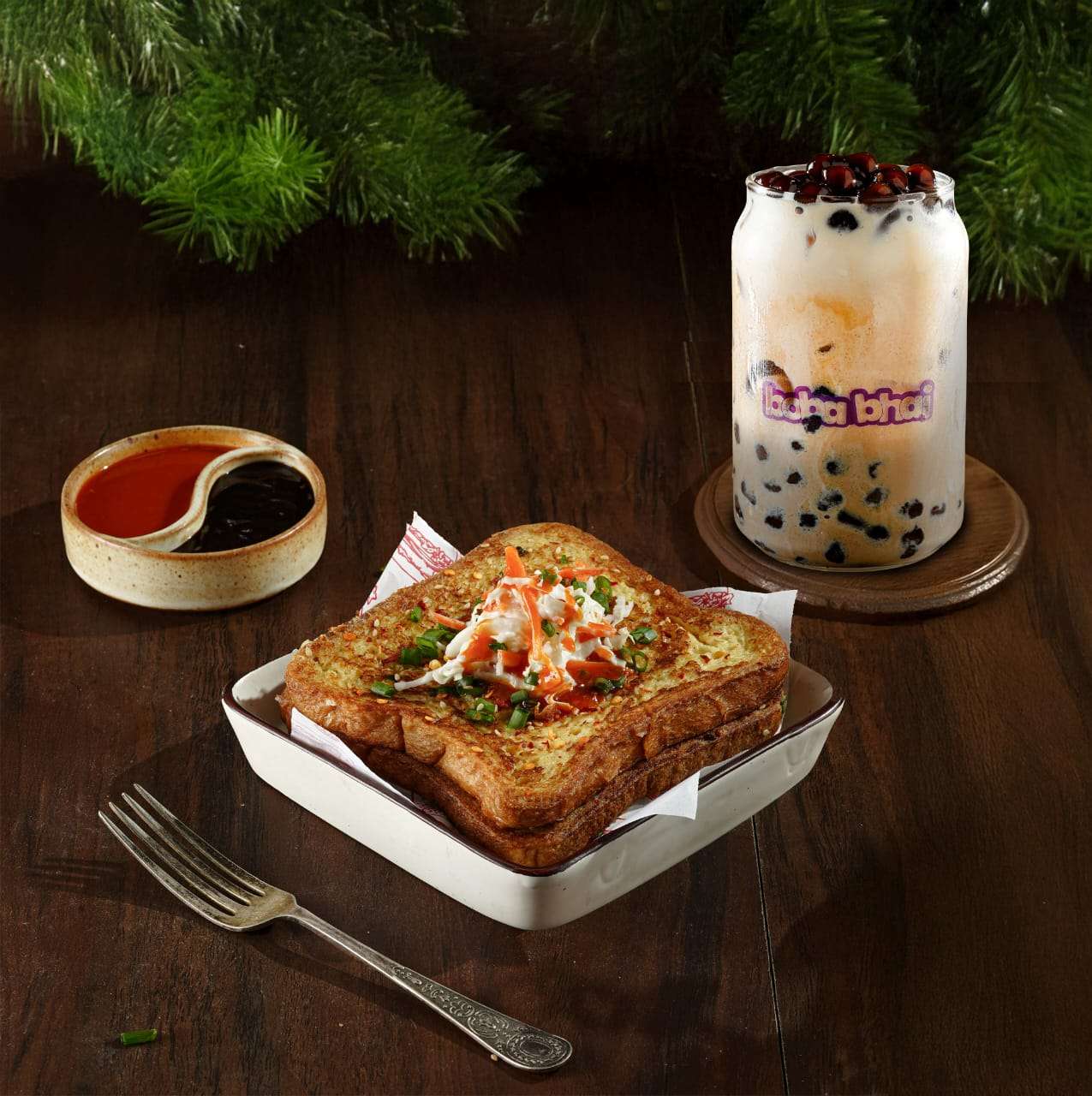 K-Toast + Classic Cold Coffee with Bubbles