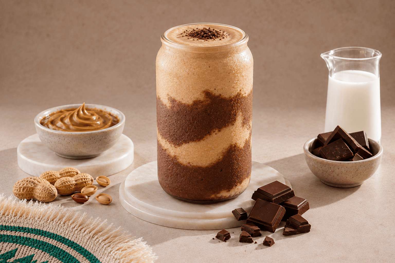 Peanut butter and chocolate smoothie