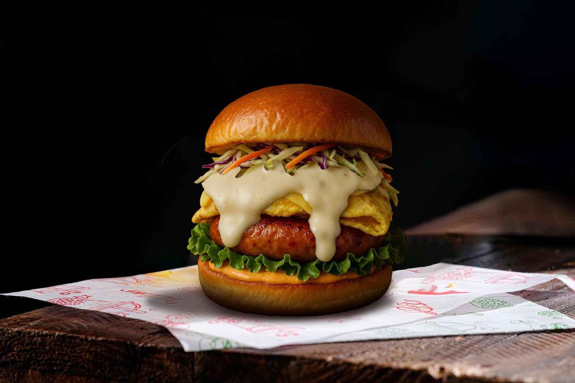 Chicken Sausages & Egg Bun