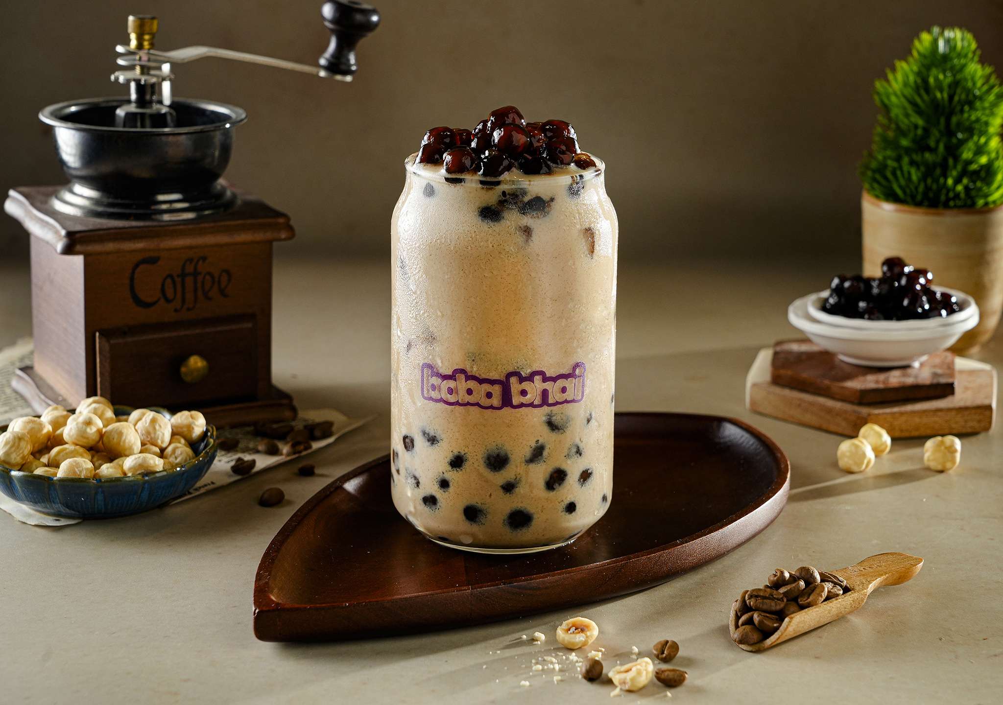 Hazelnut Cold Coffee with Boba