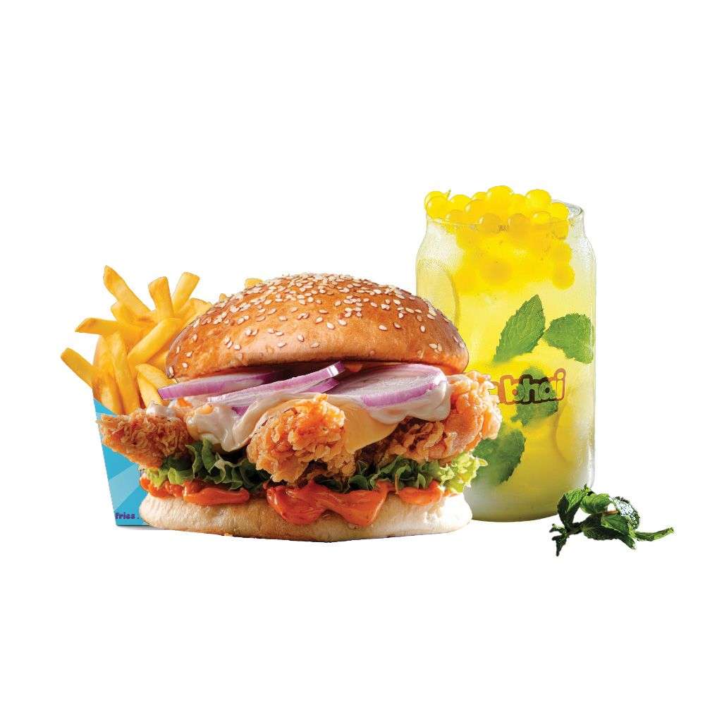 Crispy Fried Chicken Strips Burger Combo