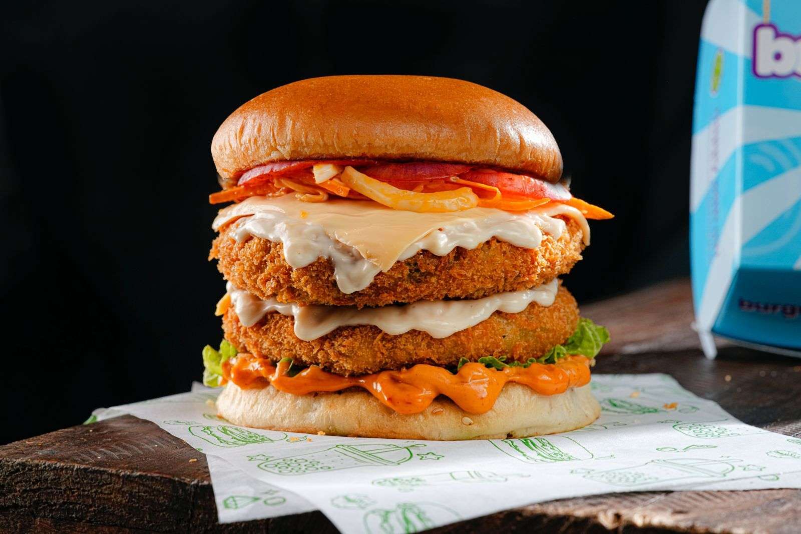 The Double Decker Veggie Burger