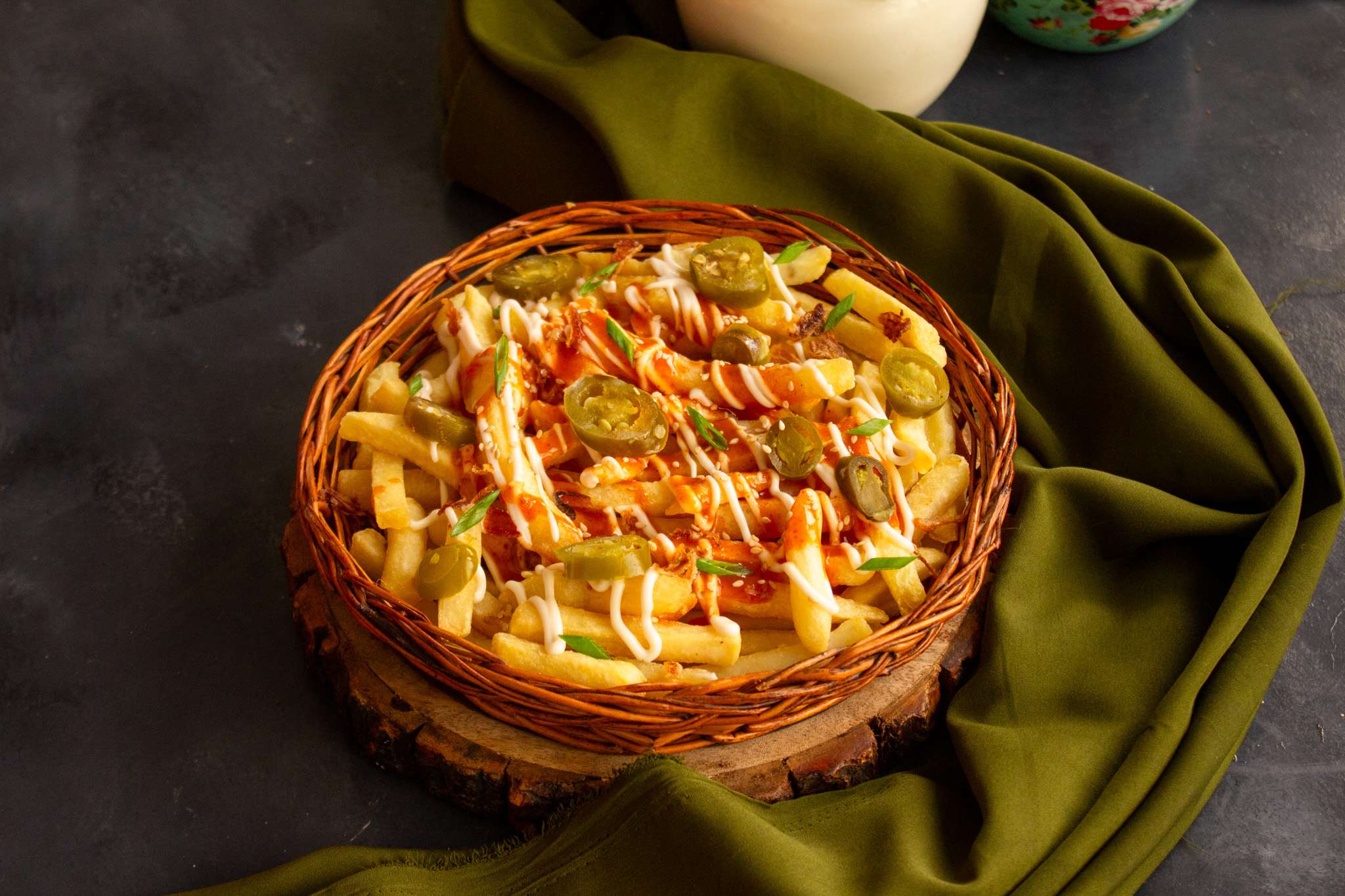 Loaded Honey Sriracha Fries (Veg)