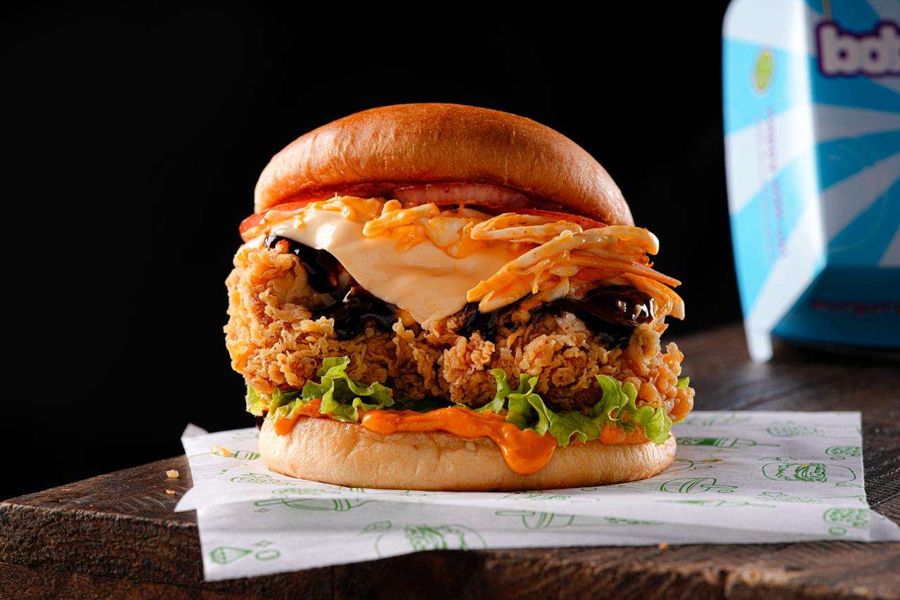 Korean BBQ Fried Chicken Burger