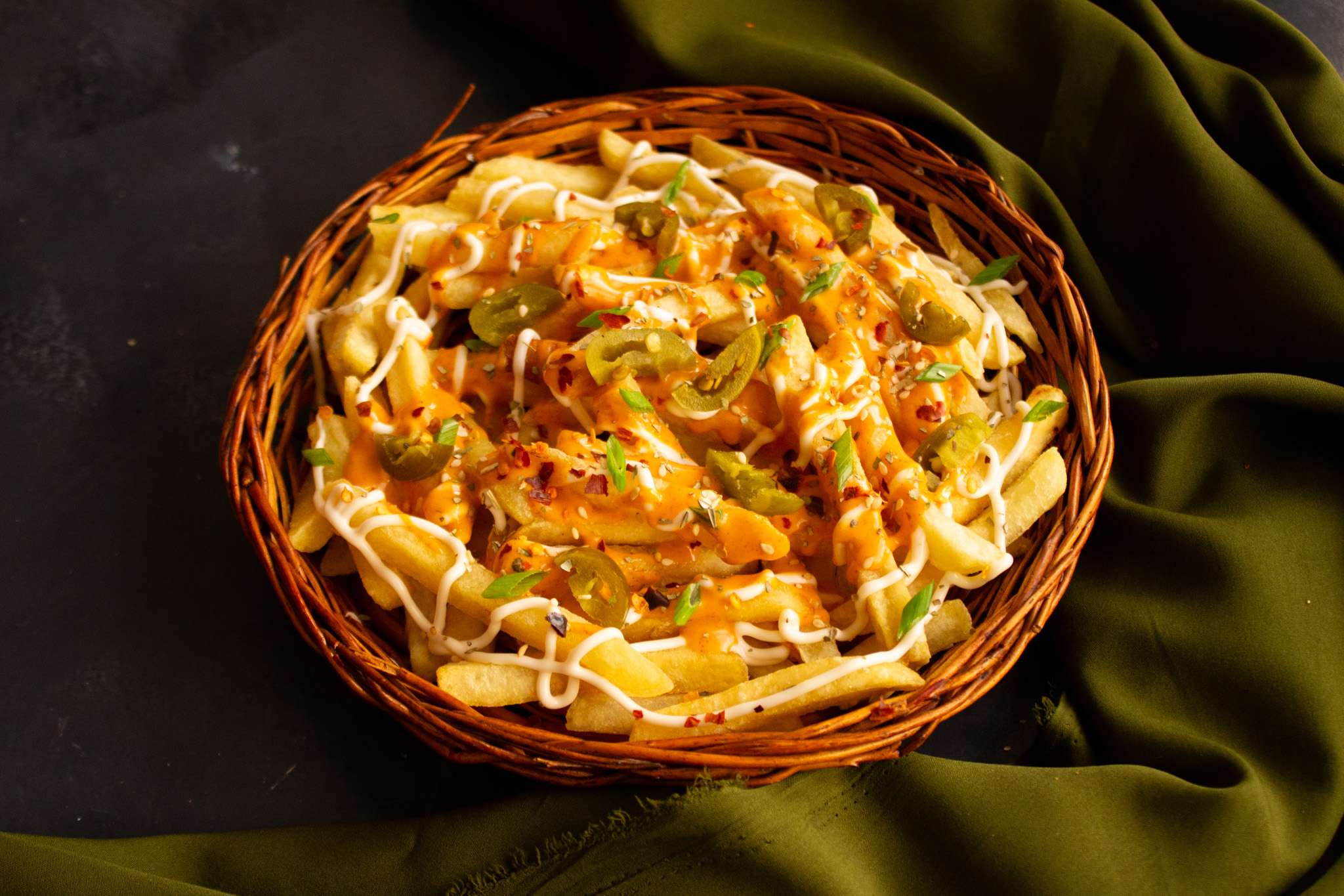 Loaded Buffalo Fries (Veg)