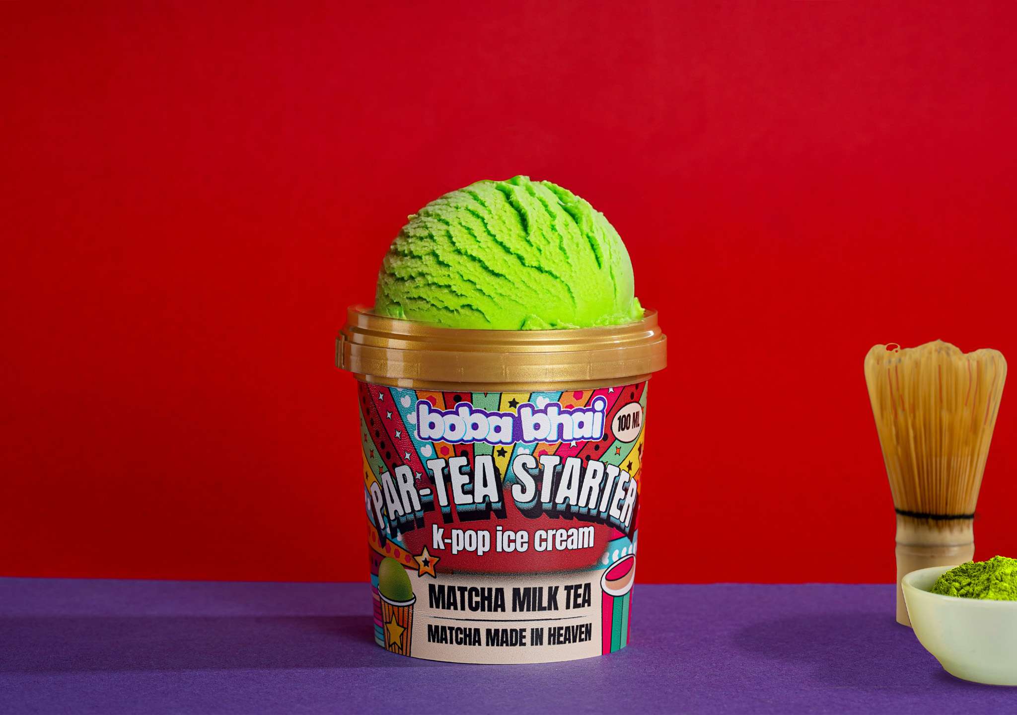 K-Pop Matcha Milk Tea Ice Cream (Par- Tea Starter) - 100 ml Cup