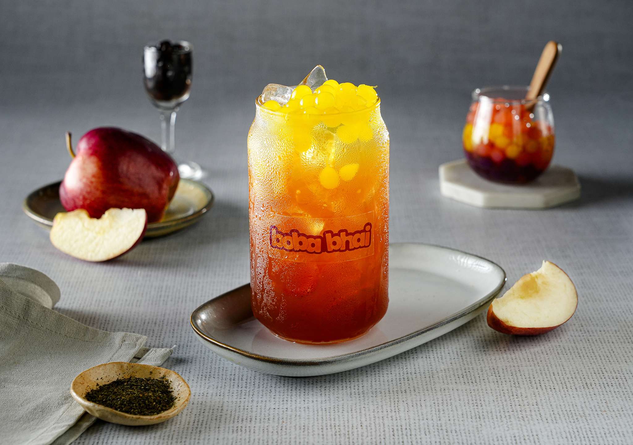 Apple Malt Iced Bubble Tea