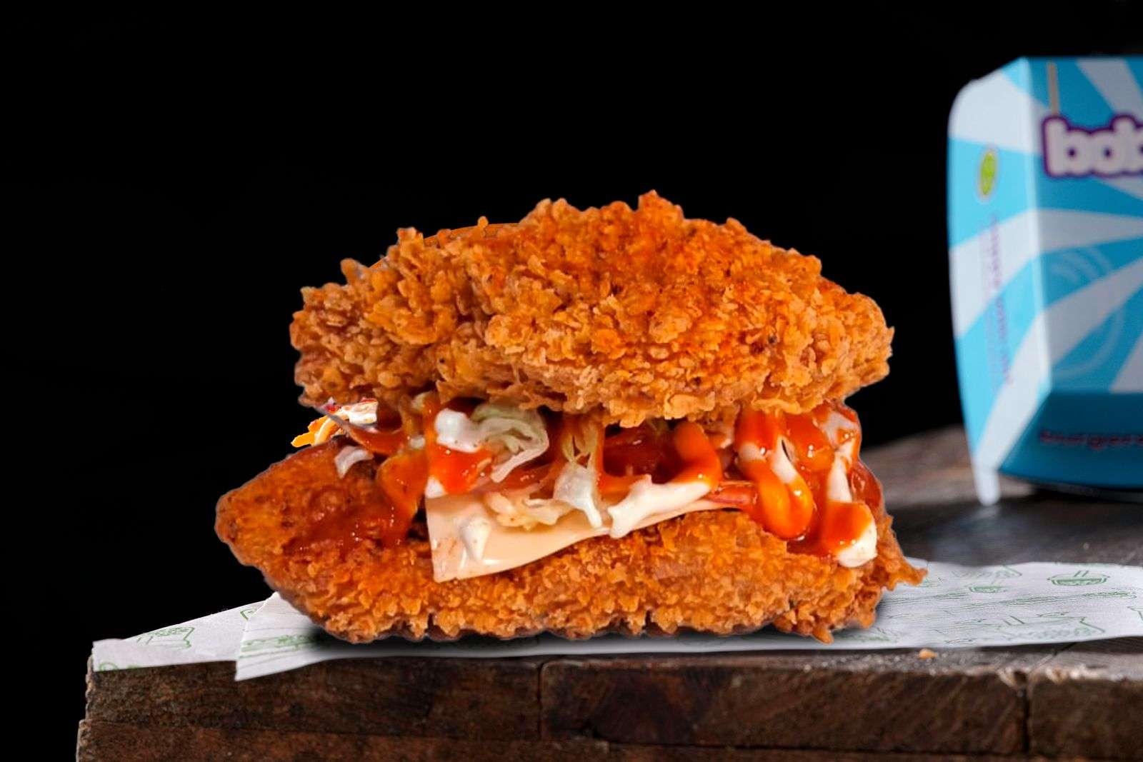 Cluck and Crunch Fried Chicken Burger