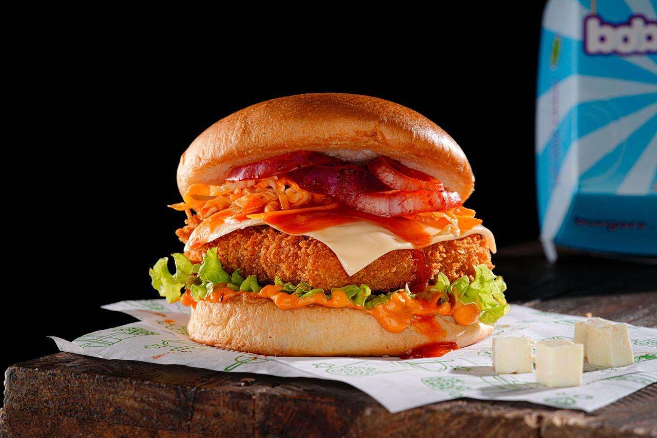 Korean Honey Sriracha Paneer Burger