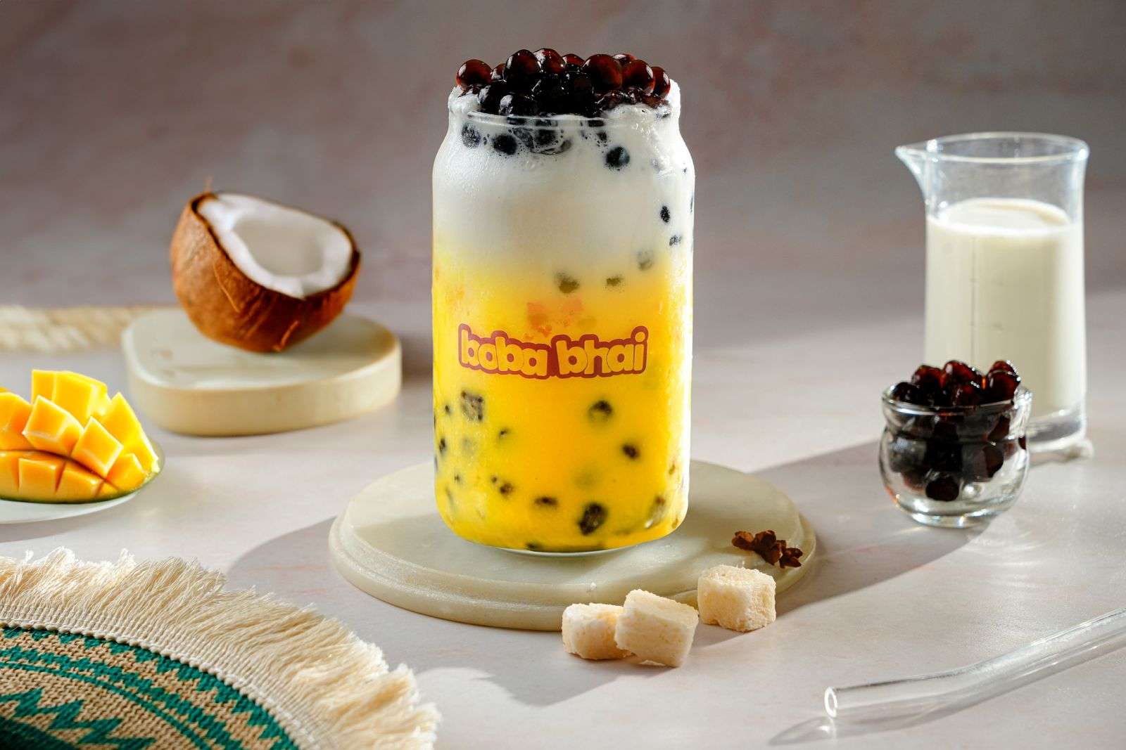 Mango Coconut with Boba