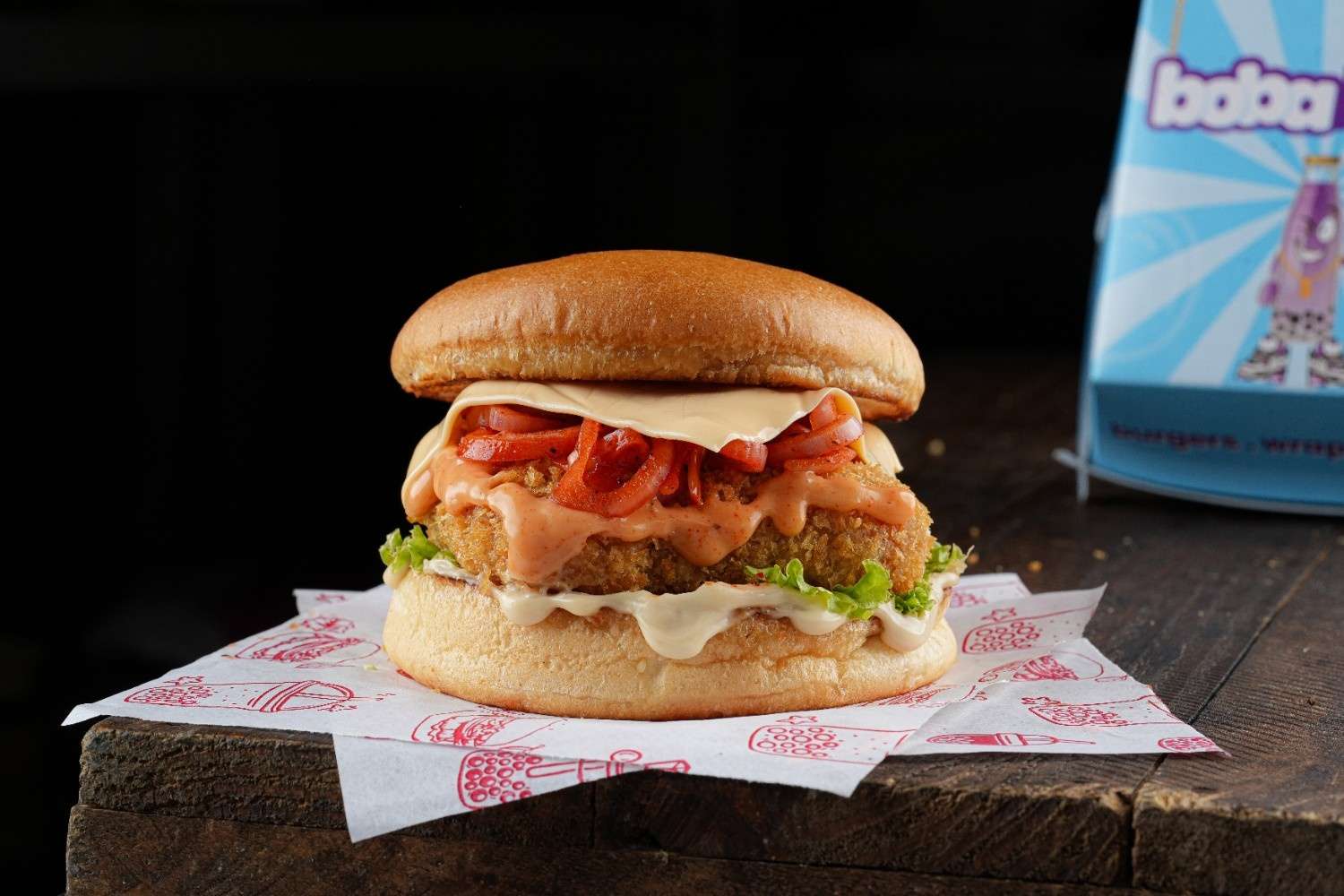 Korean Fried Paneer Burger